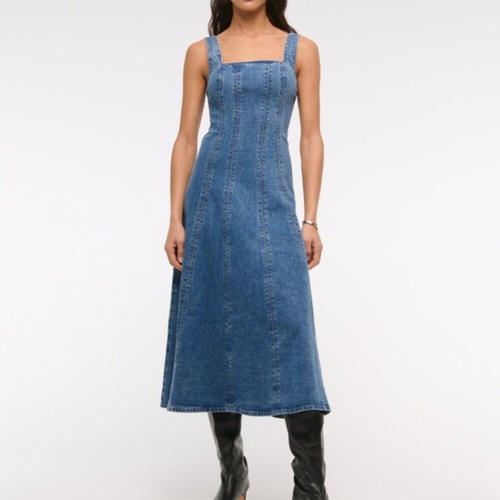 Abercrombie Denim Midi Dress Petite XXS NWT